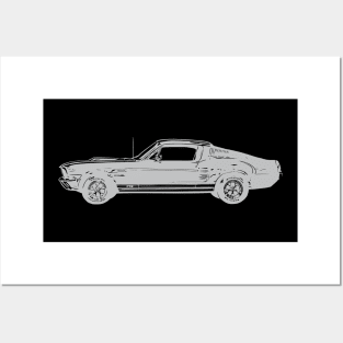 Ford Mustang GT Embossed Design Posters and Art